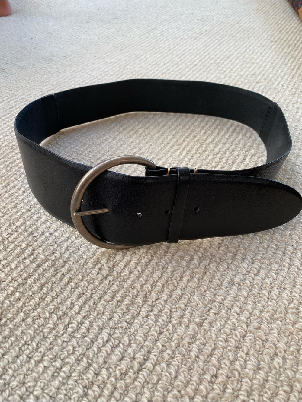 Gap Black Leather Wide Tapered Belt